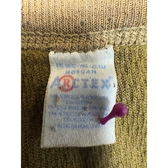 Morgan Arctex Mens Thermal Shirt Waffle Knit Long Sleeve Olive Green XL 4338 - Picture 4 of 7